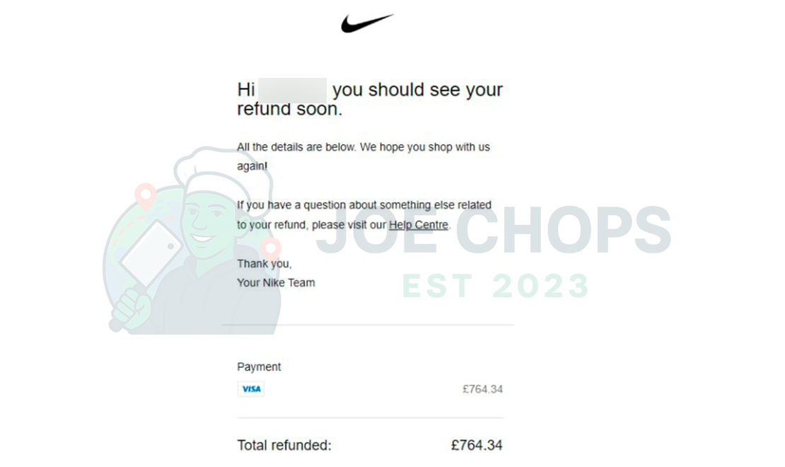 Nike Order Success